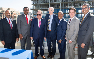 From left: ___, Darryll J. Pines, Jay Perman, Bruce Jarrell, Mohan Suntha